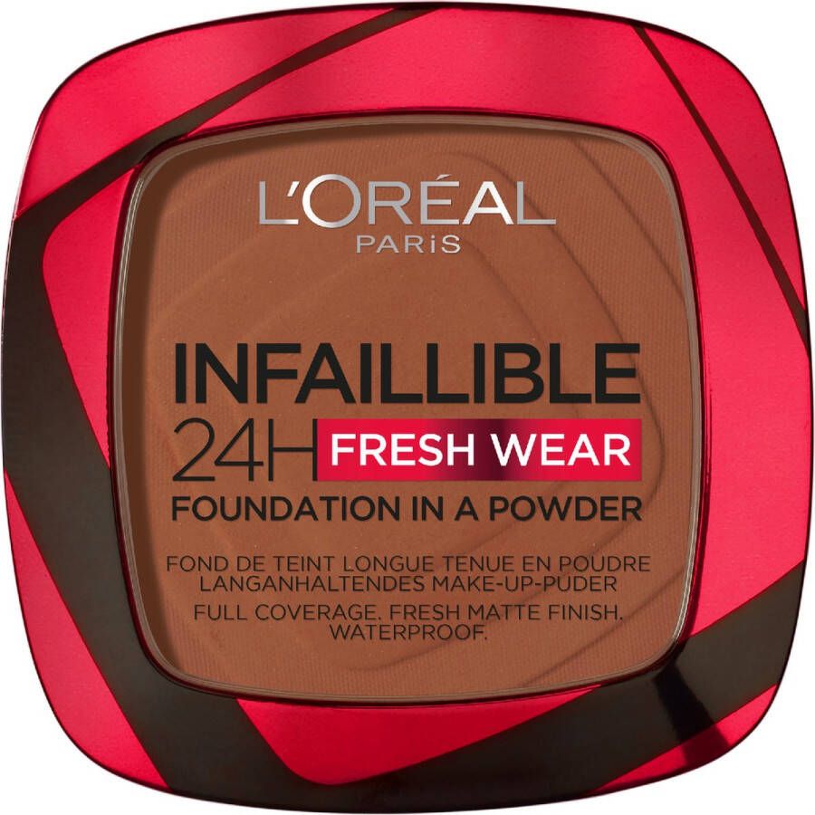 L Oréal Paris Infaillible 24h Fresh Wear Foundation in a Powder poeder foundation en poeder in één 24 uur lang een natuurlijke egale en matte finish geeft niet af 375 Deep Amber 9 gr