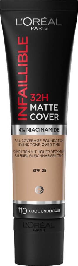 L Oréal Paris L'Oréal Paris Infaillible 32H Matte Cover Foundation 110- Foundation met een volledige dekking en een matte finish 30ML