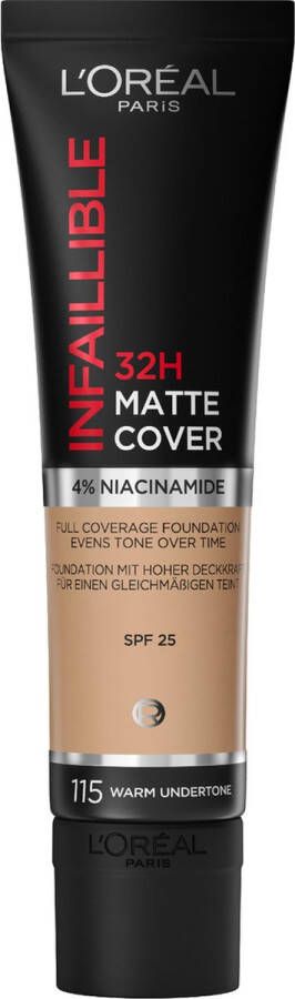 L Oréal Paris L'Oréal Paris Infaillible 32H Matte Cover Foundation 115 Foundation met een volledige dekking en een matte finish 30ML