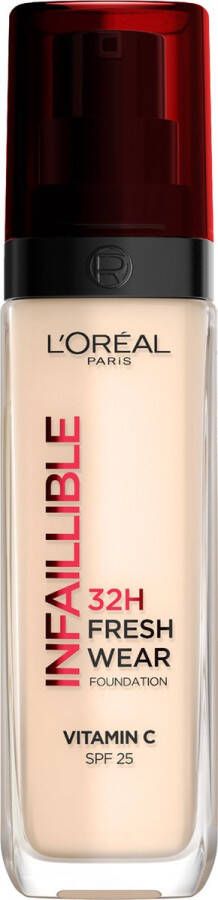 L Oréal Paris Infaillible 32HR Fresh Wear Foundation 10 Langhoudende Foundation met SPF 25 en vitamine C 30ML