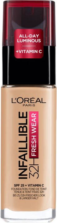L Oréal Paris Make-Up Designer Infaillible 24HR Fresh Wear Foundation 120 Vanille Langhoudende Foundation met SPF 25 30 ml