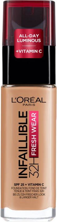 L Oréal Paris Infaillible 32HR Fresh Wear Foundation 260 Langhoudende Foundation met SPF 25 en Vitamine C 30ml