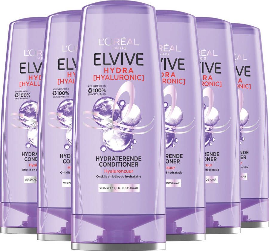 L Oréal Paris Elvive Hydra Hyaluronic Conditioner Voordeelverpakking Hydraterend Met Hyaluronzuur 6 x 200ml