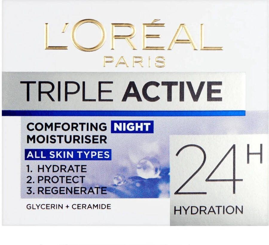 L Oréal Paris L' Oreal Paris Triple Active Comforting Moisturiser NIGHT Cream 50ml
