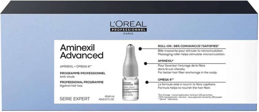 L Oréal Paris L Oréal Professionnel Aminexil Advanced Anti-haaruitval activatie programma Haarkuur voor dunner wordend haar 42 x 6 ml