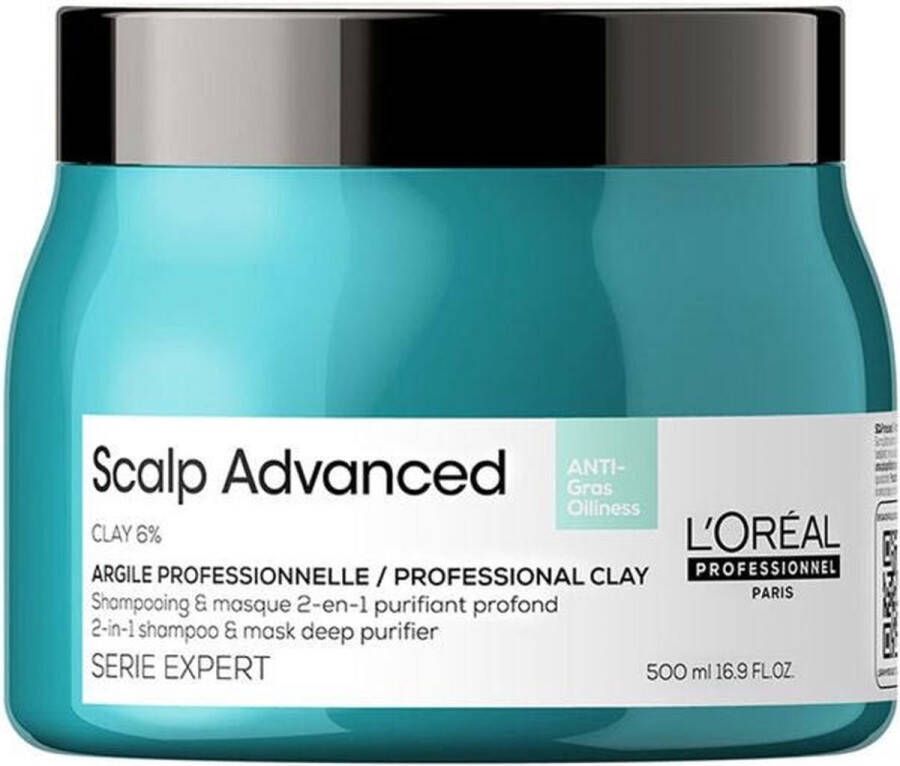 L Oréal Paris L Oréal Professionnel Scalp Advanced Anti-Oiliness Haarmasker voor slap futloos of vet haar 500 ml