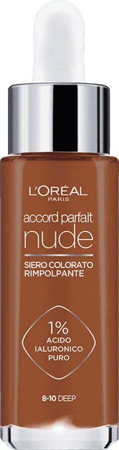 L Oréal Paris L'Oréal Paris Accord Parfait Nude Tinted Serum Foundation 8-10 Deep