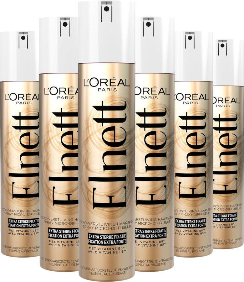 L'Oréal Paris Elnett Satin Haarspray Extra Sterke Fixatie 6 x 300 ml voordeelverpakking