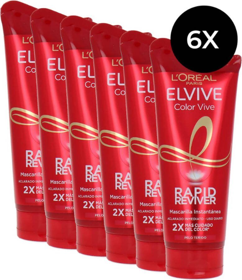 L Oréal Paris L'Oréal Elvive Color Vive Rapid Reviver Instant Mask 6 x 180 ml
