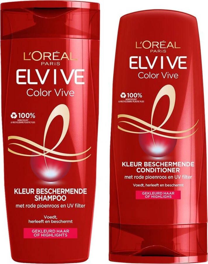 L Oréal Paris L'Oréal Elvive Color Vive Shampoo 1x 250 ml & Conditioner 1x 200 ml Pakket