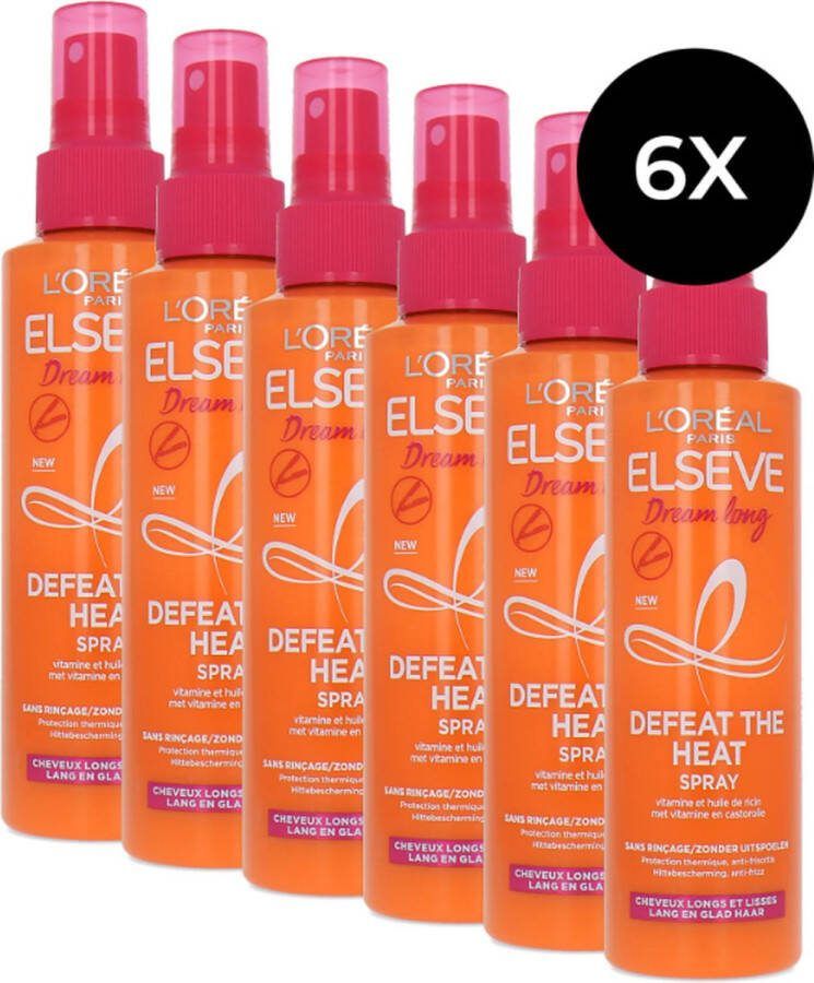 L Oréal Paris L'Oréal Elvive Dream Long Defeat The Heat Leave In Spray 6 x 150 ml