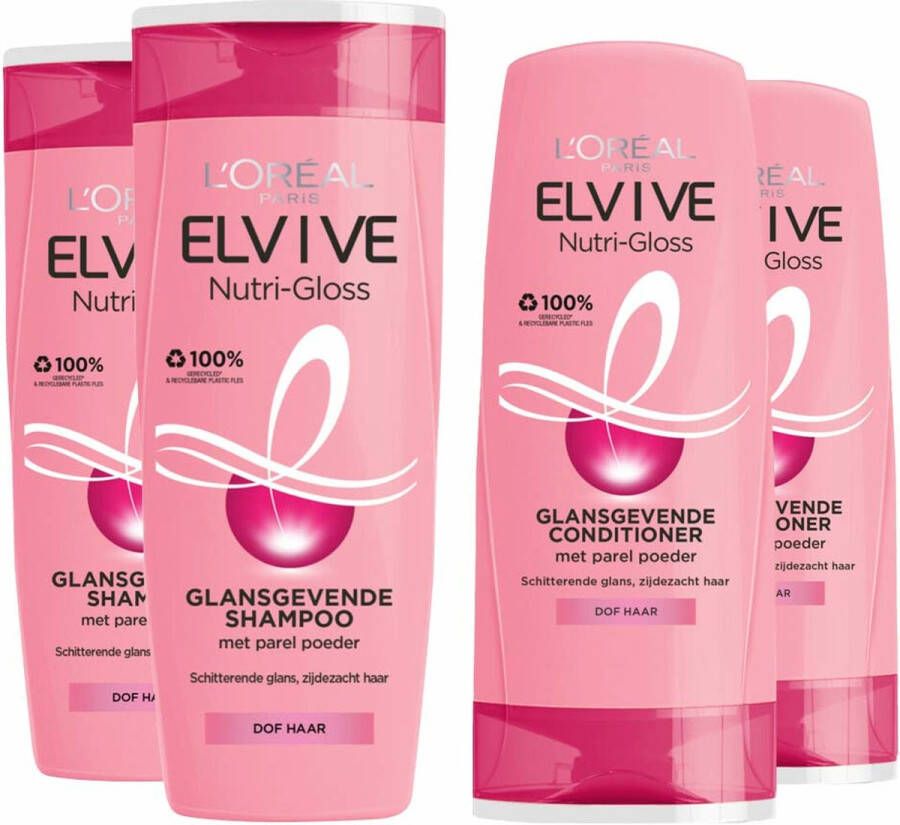 L Oréal Paris L'Oréal Elvive Nutri-Gloss Shampoo 2x 250 ml & Conditioner 2x 200 ml Pakket