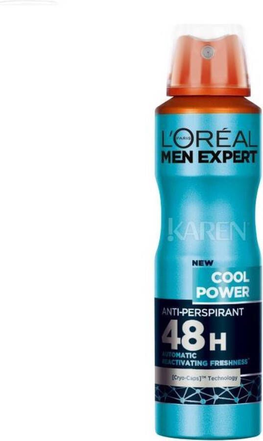 L Oréal Paris L'Oreal Men Expert Cool Power Anti-Perspirant Deodorant Spray 150Ml