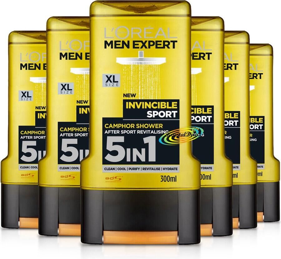 L Oréal Paris L'Oréal Men Expert Invincible Sport 5IN1 Douchegel 6x300 ml Voordeelverpakking