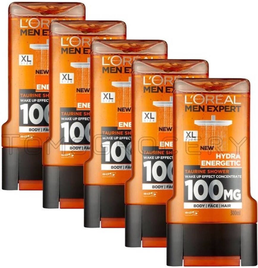 L Oréal Paris L'Oreal Men Expert Showergel Body Face Hair Hydra Energetic 5x300 ml