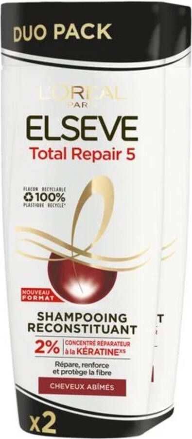 L Oréal Paris L'Oreal Paris ELSEVE Keratin Total Repair 5 Replenishing Shampoo Pack of 6 Hair Care Shampoo with Keratin Technology