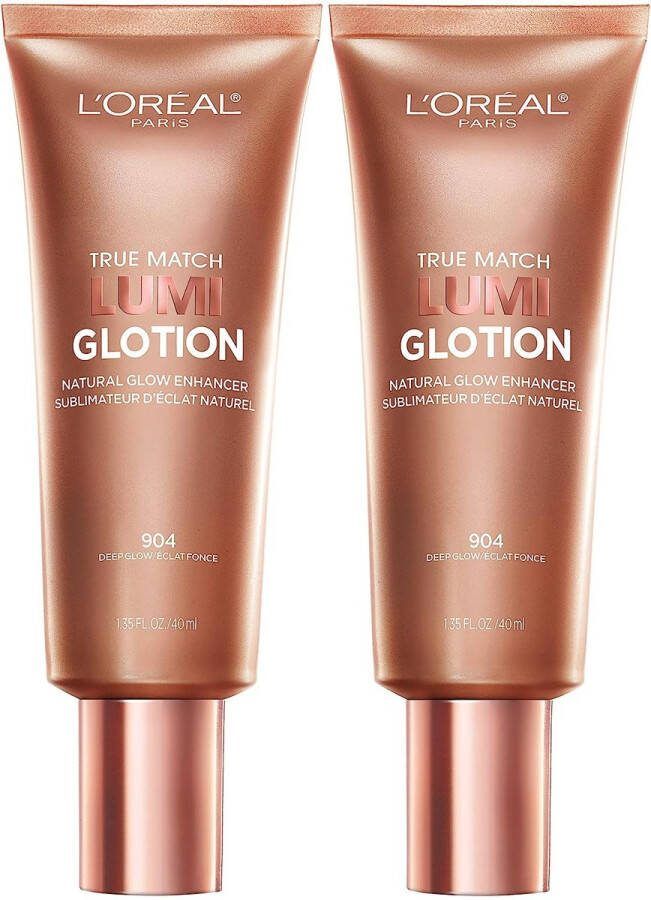 L Oréal Paris L'Oreal Paris Makeup True Match Lumi Glotion Natural Natuurlijk Glow Enhancer Highlighting Lotion Duo Deep 904 2 stuks