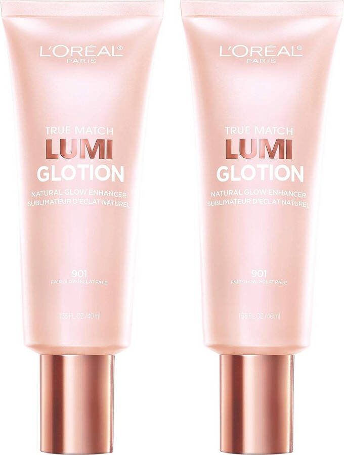 L Oréal Paris L'Oreal Paris Makeup True Match Lumi Glotion Natural Natuurlijk Glow Enhancer Highlighting Lotion Duo Fair 901 2 stuks