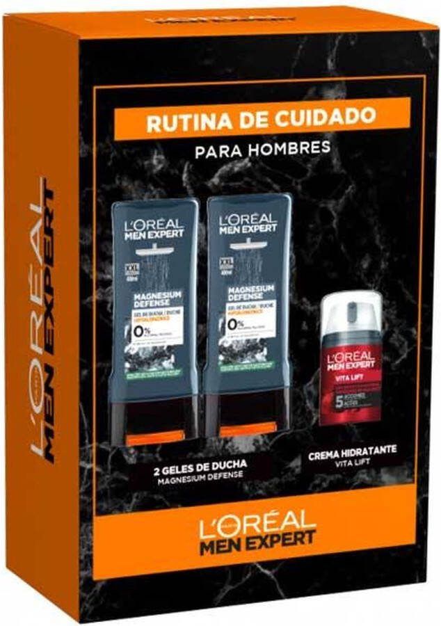 L Oréal Paris L'oreal Paris Men Expert Vitalift 5 Gezicht Creme Geschenkset Met 2 x Douchegel Magensium Defense & 1 x 50ml. Creme