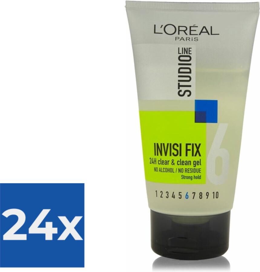 L Oréal Paris L'Oréal Paris Studio Line Invisi Fix 24H Clear & Clean Gel 150 ml Strong Voordeelverpakking 24 stuks