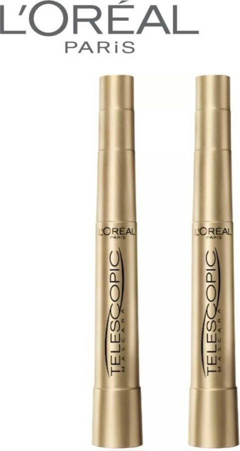 L Oréal Paris L'Oreal Paris Telescopic Mascara zwart 2 stuk