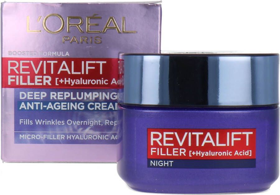 L Oréal Paris L'Oréal Revitalift Filler Deep Replumping Anti-Ageing Nachtcrème 50 ml (licht beschadigd doosje)
