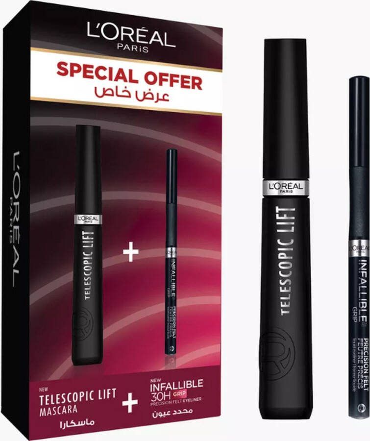 L Oréal Paris L'Oréal Telescopic Lift + Eyeliner Cadeauset Black