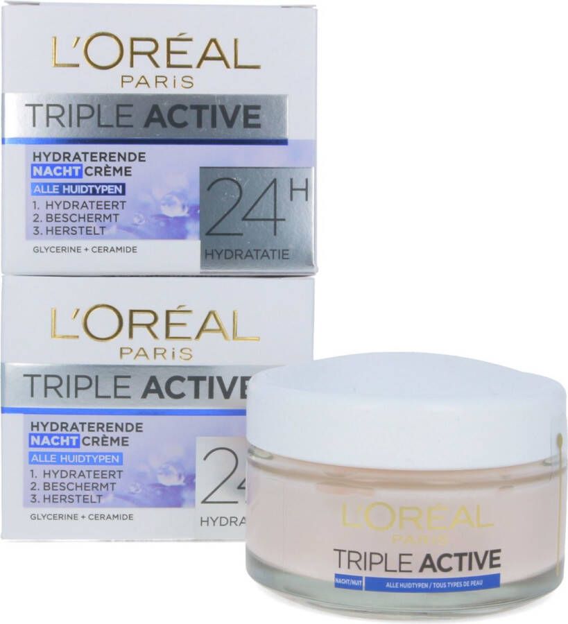 L Oréal Paris L'Oréal Triple Active 24H Nachtcrème 50 ml (2 stuks)