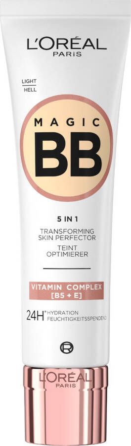 L Oréal Paris Magic BB Cream Verzorg Magic BB Cream Verzorgende dagcrème en make-up in 1 Verrijkt met vitamine B5 en E 02 Light 30ml