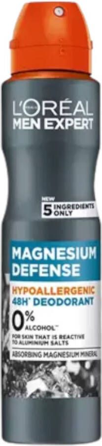 L Oréal Paris Men Expert Magnesium Defense Deodorant 48H Deodorant Spray 150 ml