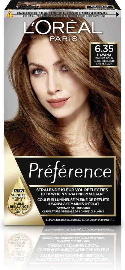 L Oréal Paris Préférence Classic 6.35 Havana Donker Goud Mahonieblond Permanente Haarverf