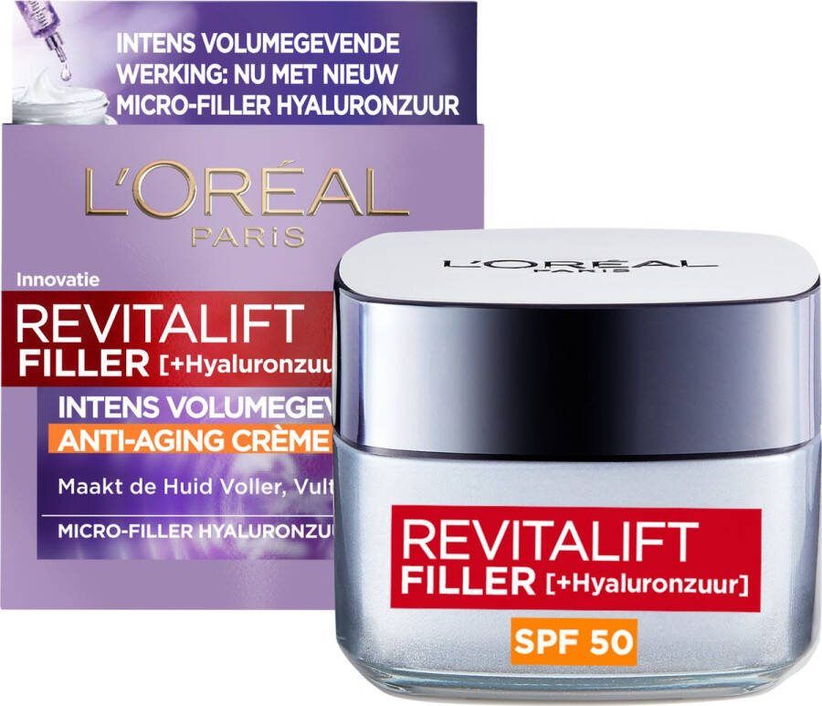 L Oréal Paris Revitalift Filler Anti-Aging Dagcrème met Hyaluronzuur en SPF 50 50ml