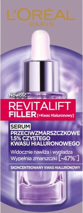 L Oréal Paris Revitalift Filler anti-rimpel gezichtsserum met 1 5% zuiver hyaluronzuur 30ml