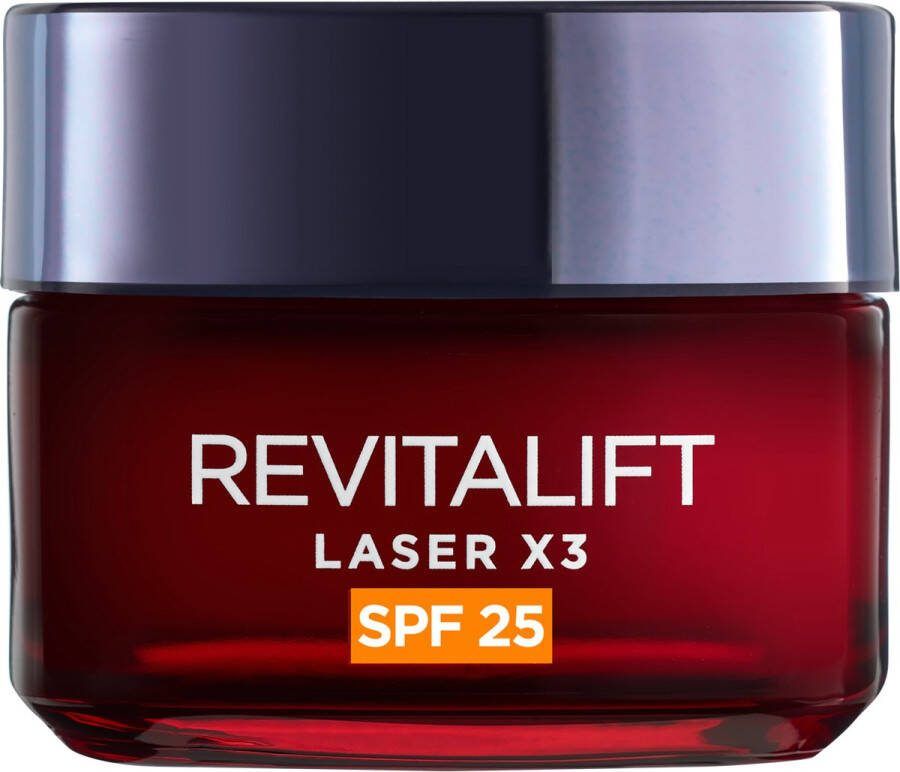 L Oréal Paris Revitalift Laser X3 Anti-Rimpel Dagcrème Met SPF 25 Drievoudige Werking Vitamine C Hyaluronzuur Pro-Retinol 50ml