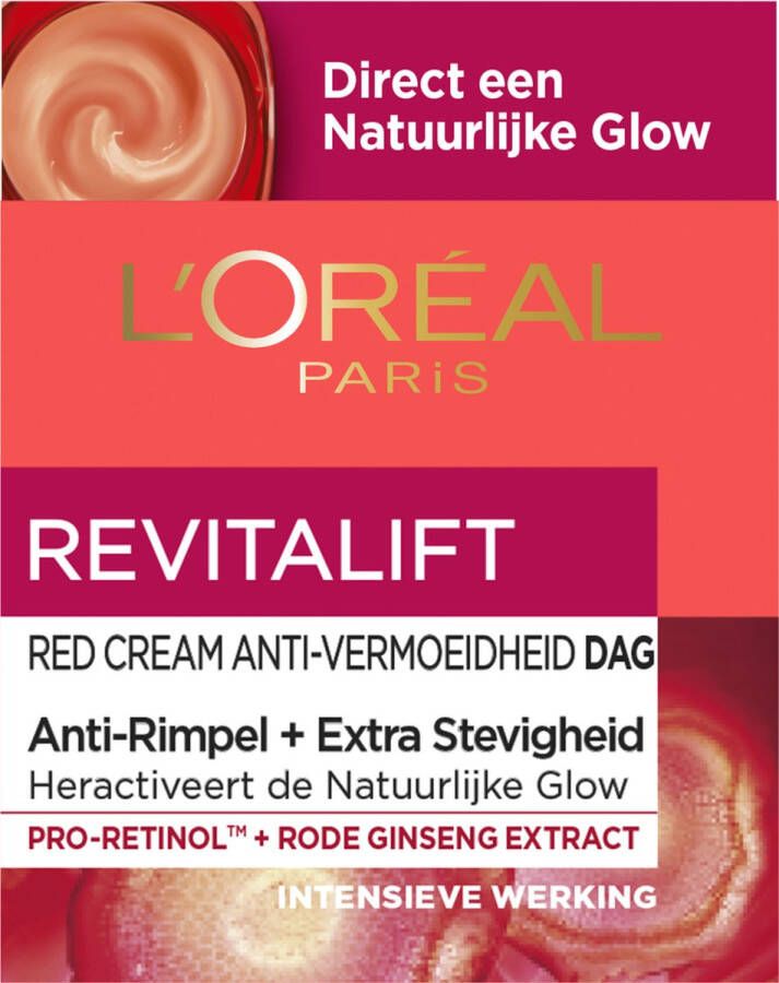 L Oréal Paris Revitalift Red Cream Anti-Rimpel Dagcrème Met Ginseng 50 ml