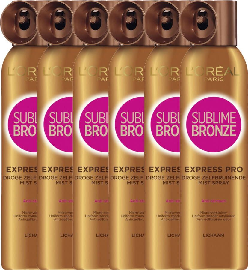 L Oréal Paris Sublime Bronze Self Tan Body Spray 6 x 150 ml Zelfbruiner voor het lichaam