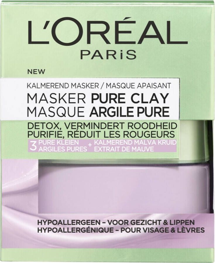 L Oréal Paris Skin Expert Pure Clay Anti-roodheid kalmerend gezichtsmasker 50 ml