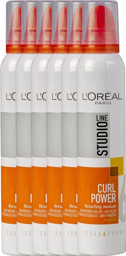 L Oréal Paris L'Oréal Paris Studio Line Essentials Curl Power Recurling Mousse 6 x 200 ml Voordeelverpakking