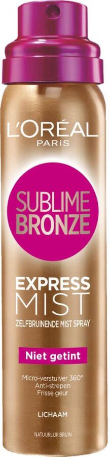 L Oréal Paris Sublime Bronze Zelbruinende Face Spray 75 ml Zelfbruiner voor het Gezicht
