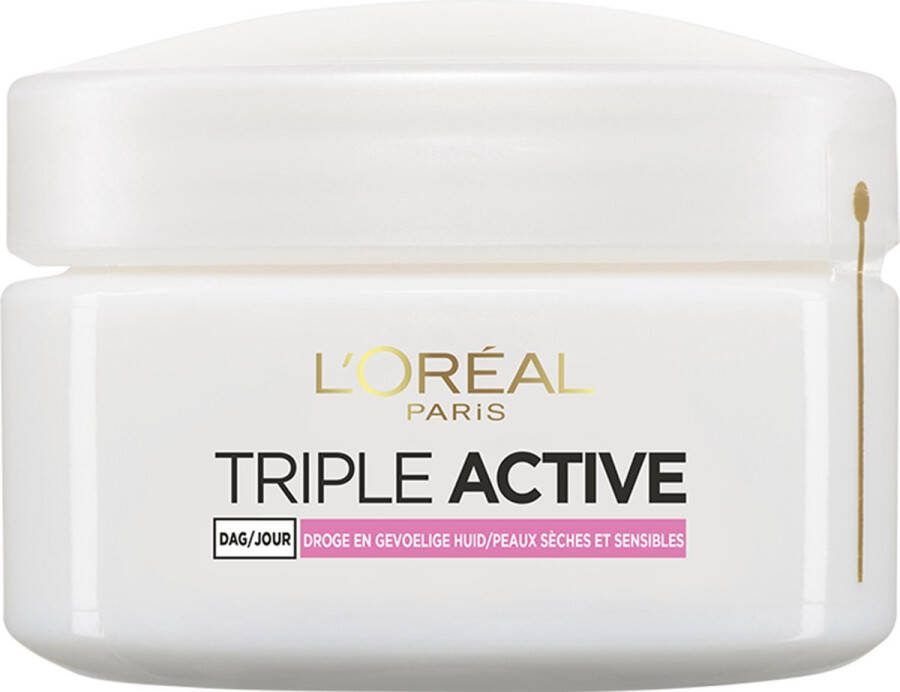 L Oréal Paris Triple Active Hydraterende Dagcrème Droge en Gevoelige huid 50ml