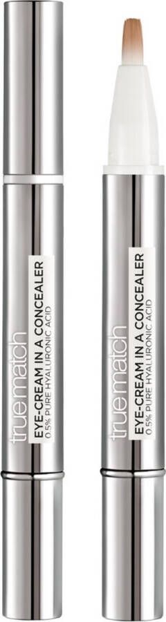 L Oréal Paris True Match Eyecream in a Concealer en Oogcrème in 1 Verrijkt met Hyaluronzuur- 7 5-9D Golden Honey