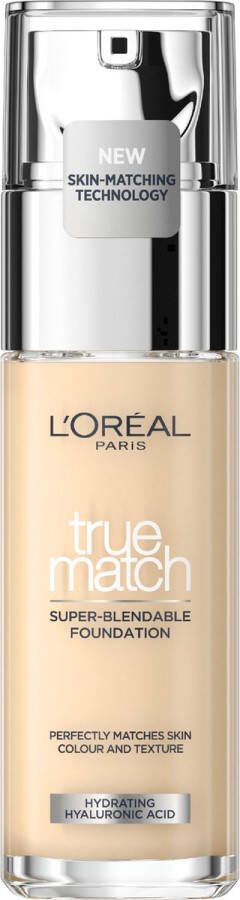 L Oréal Paris True Match Foundation 0.5.N Natuurlijk Dekkende Foundation met Hyaluronzuur en SPF 16 30 ml Vegan