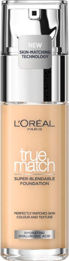 L Oréal Paris True Match Foundation 1.5 N Natuurlijk Dekkende Foundation met Hyaluronzuur en SPF 16 30ml Vegan