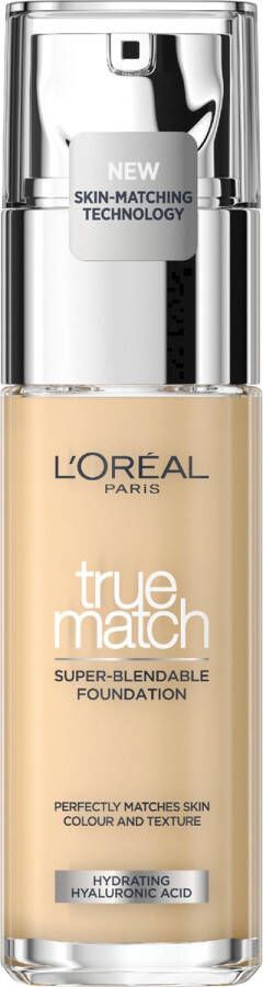 L Oréal Paris True Match Foundation 1D W Natuurlijk Dekkende Foundation met Hyaluronzuur en SPF 16 30 ml