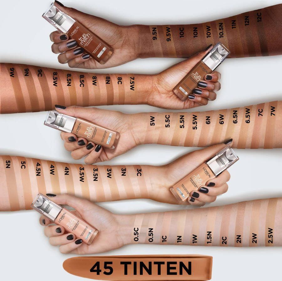 L Oréal Paris True Match Foundation 2.N Natuurlijk Dekkende Foundation met Hyaluronzuur en SPF 16 30ml Vegan