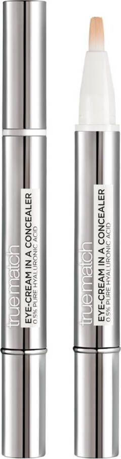 L Oréal Paris True Match Eye-Cream In a Concealer Verrijkt met Hyaluronzuur N3-5 Natural Beige