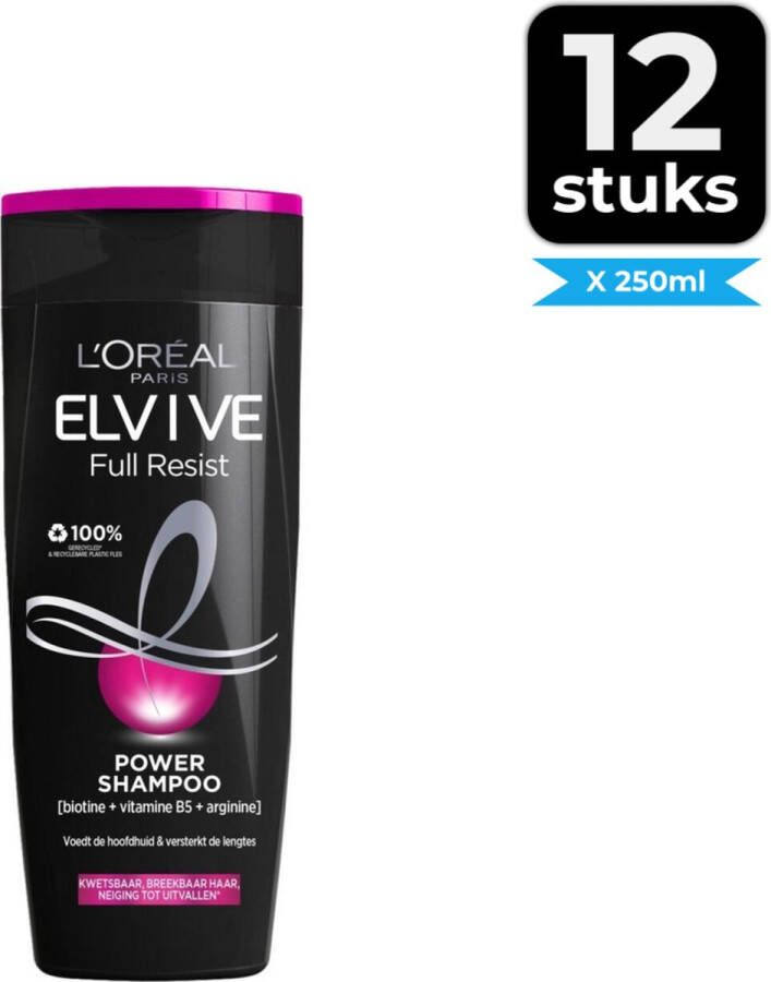 L Oréal Paris L'Oréal Paris Elvive Full Resist Shampoo 250ml Voordeelverpakking 12 stuks