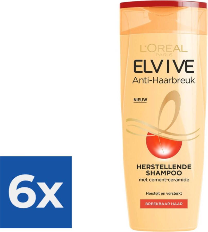 L Oréal Paris Elvive Anti Haarbreuk Shampoo 250 ml Voordeelverpakking 6 stuks