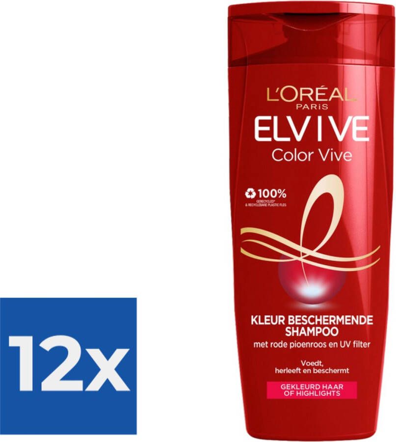 L Oréal Paris Elvive Color Vive Shampoo 250 ml Voordeelverpakking 12 stuks