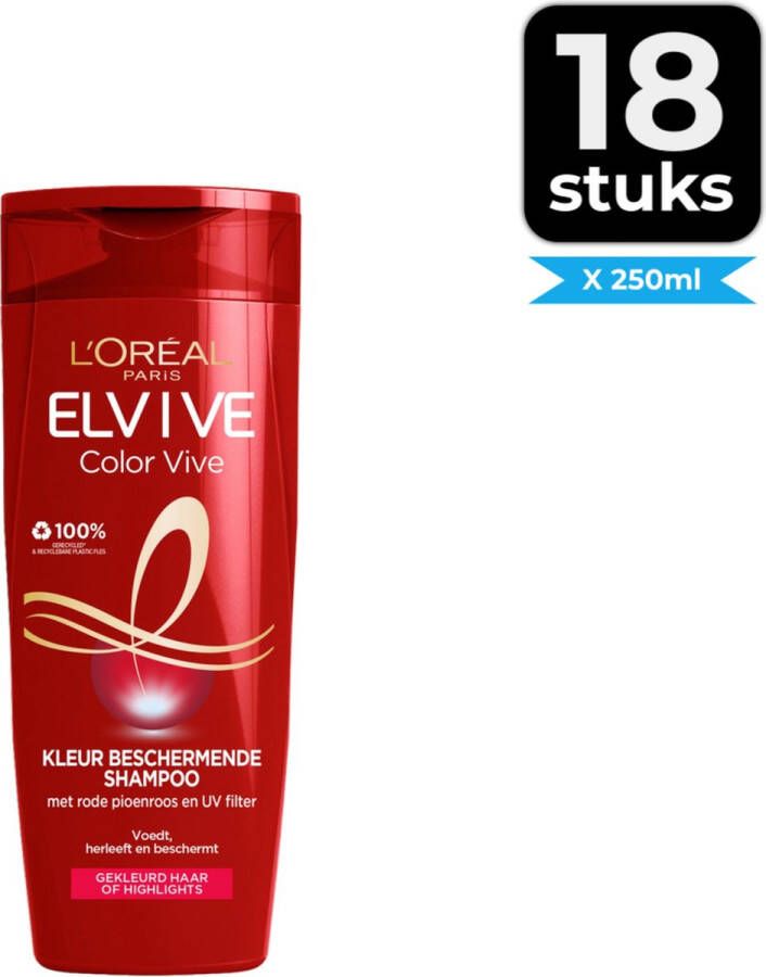 L Oréal Paris Elvive Color Vive Shampoo 250 ml Voordeelverpakking 18 stuks